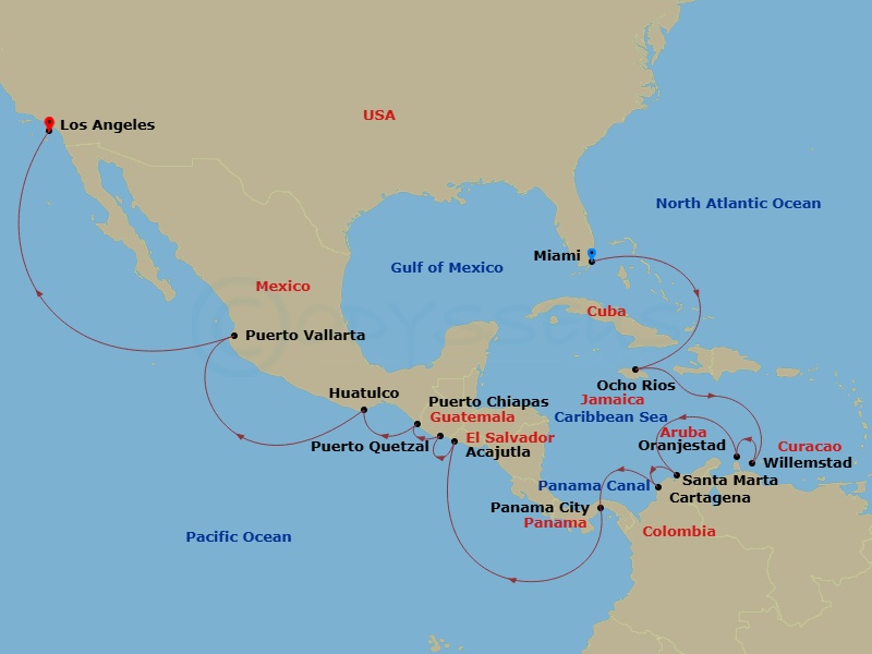 Itinerary map