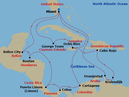 Itinerary map