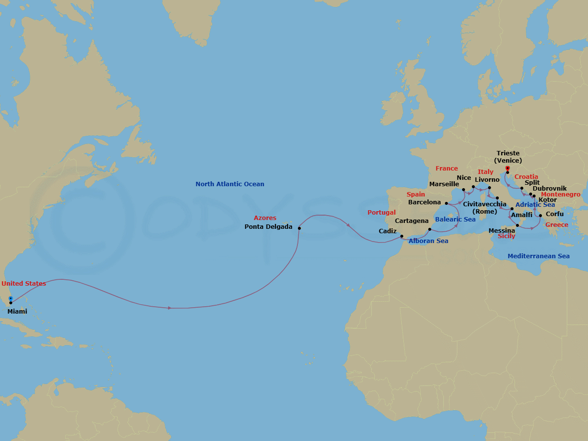 Itinerary map