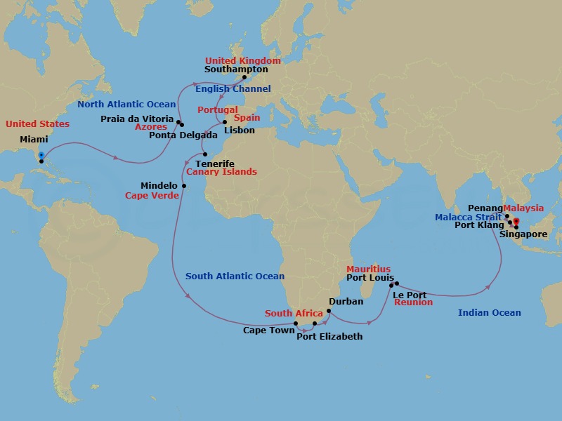 Itinerary map