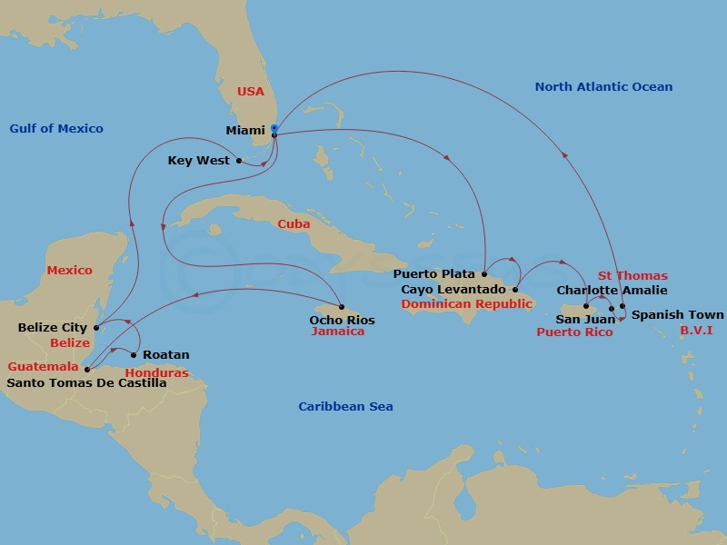 Itinerary map