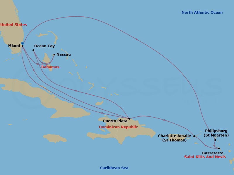 Itinerary map