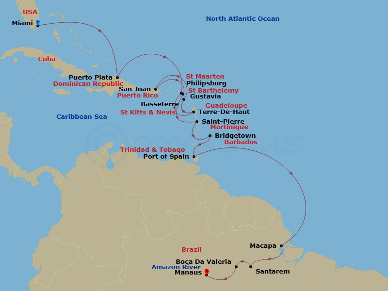 Itinerary map