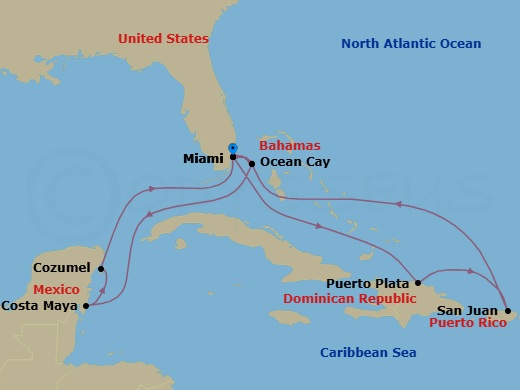 Itinerary map