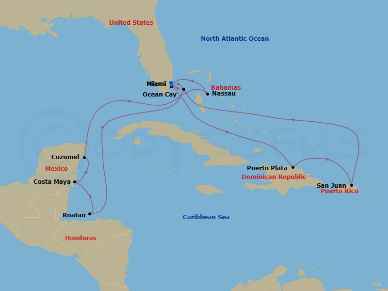 Itinerary map