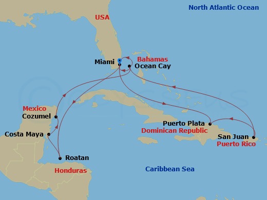 Itinerary map