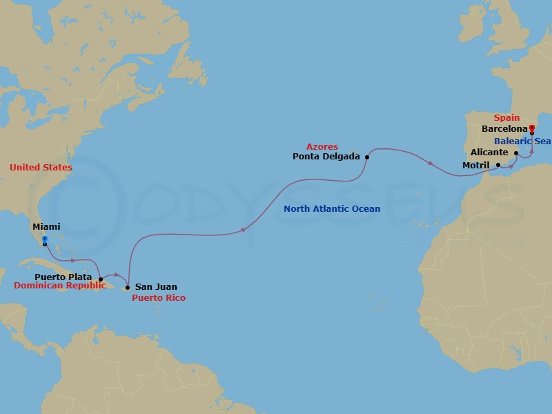 Itinerary map
