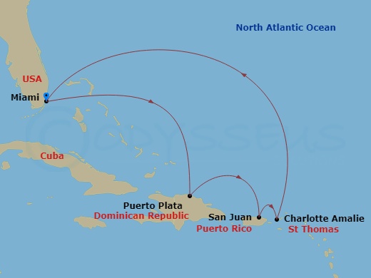 Itinerary map