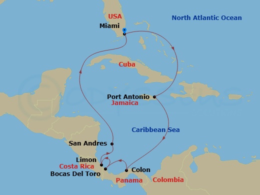 Itinerary map