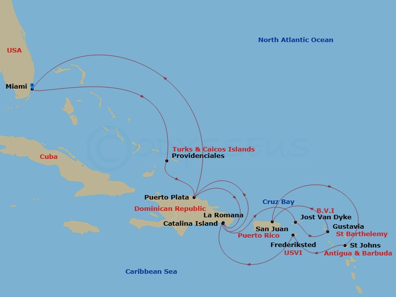 Itinerary map