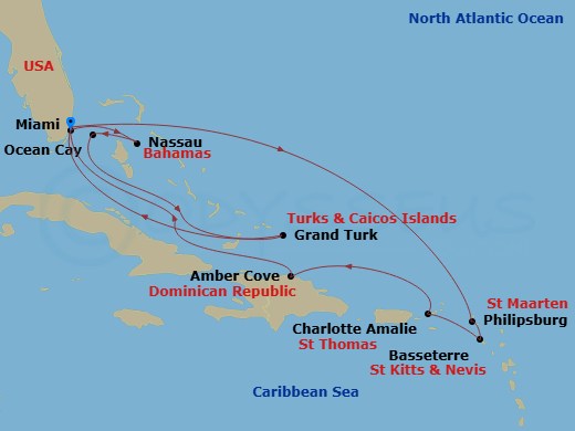 Itinerary map