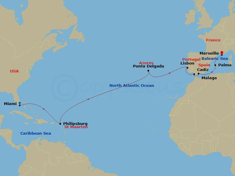 Itinerary map