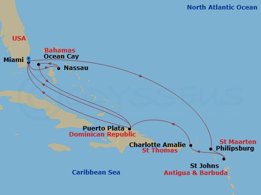 Itinerary map