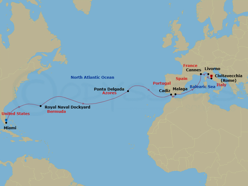 Itinerary map