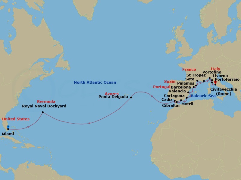 Itinerary map