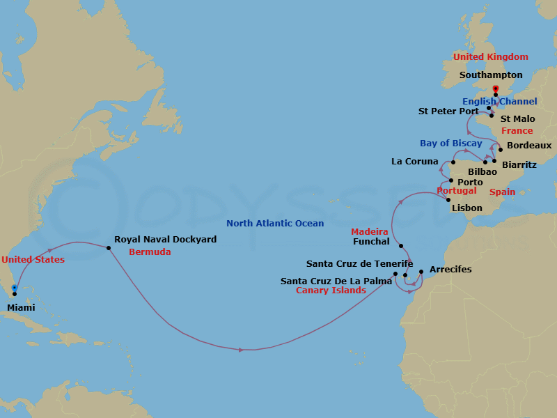 Itinerary map