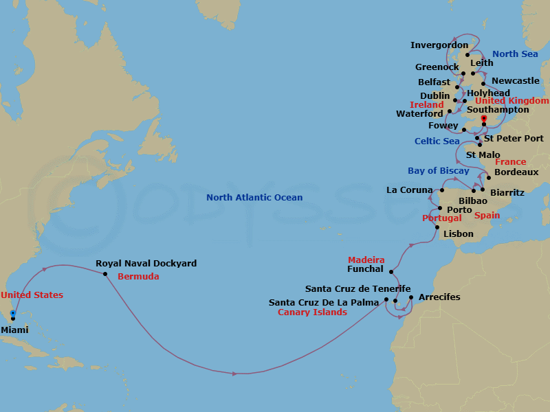 Itinerary map