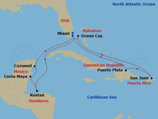 Itinerary map