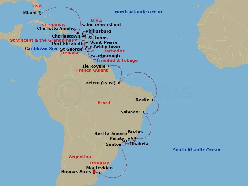Itinerary map