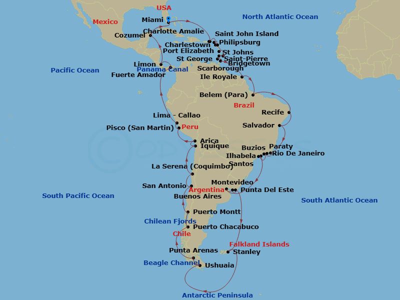 Itinerary map