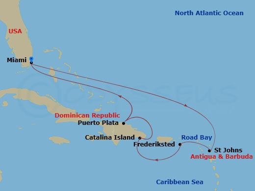 Itinerary map
