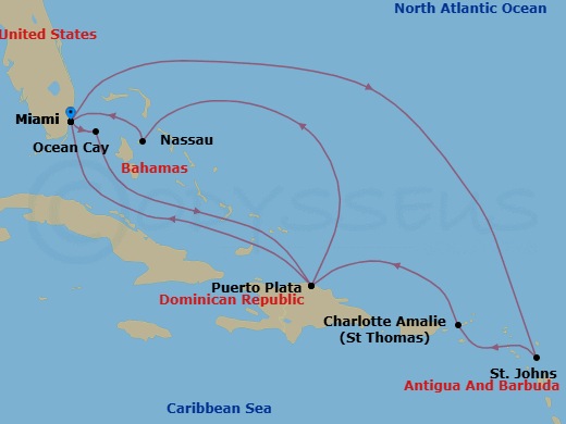Itinerary map