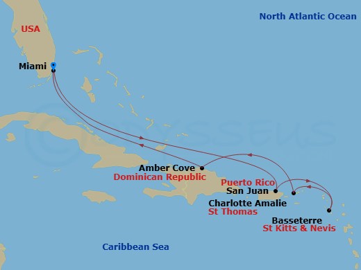 Itinerary map
