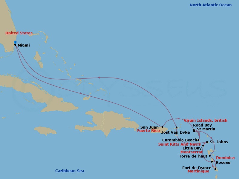 Itinerary map