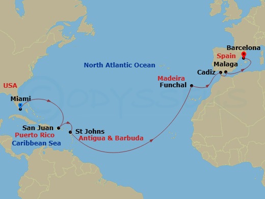 Itinerary map
