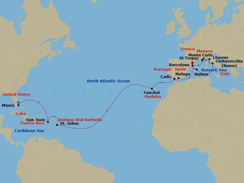 Itinerary map