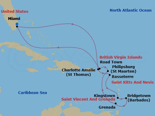 Itinerary map
