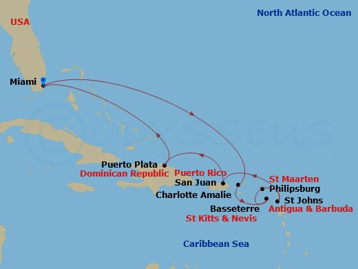 Itinerary map