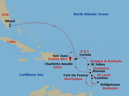 Itinerary map