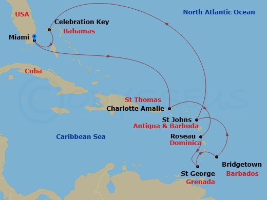 Itinerary map