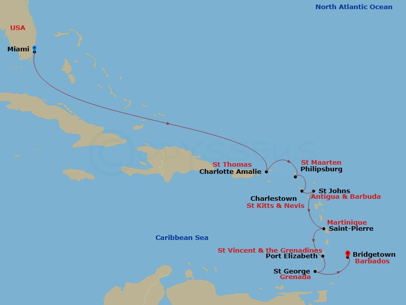 Itinerary map