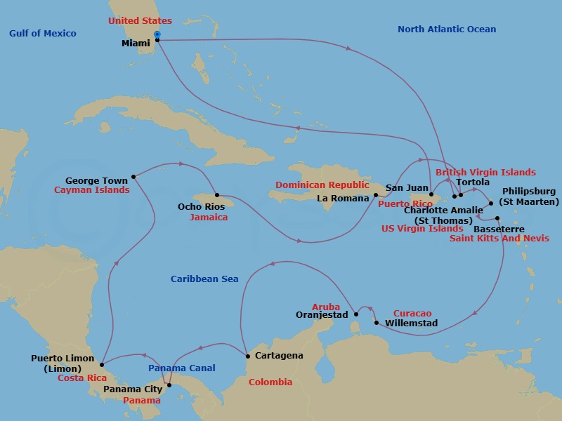 Itinerary map