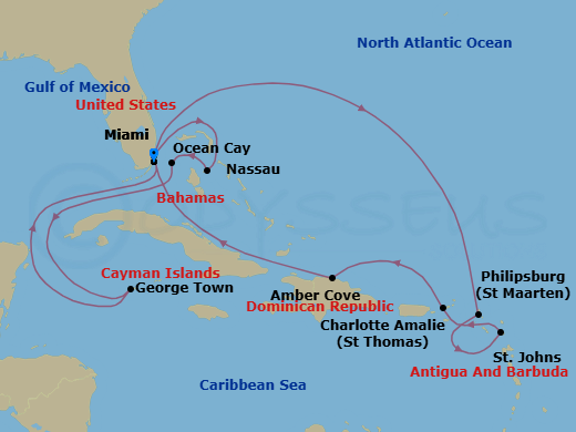 Itinerary map
