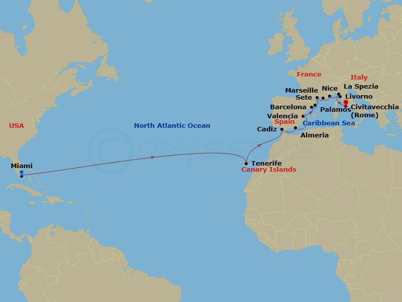 Itinerary map