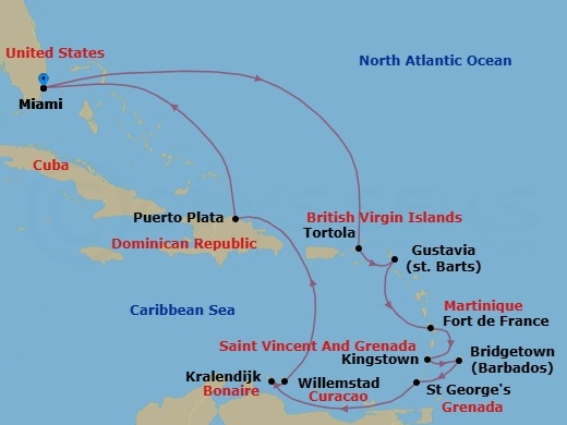 Itinerary map