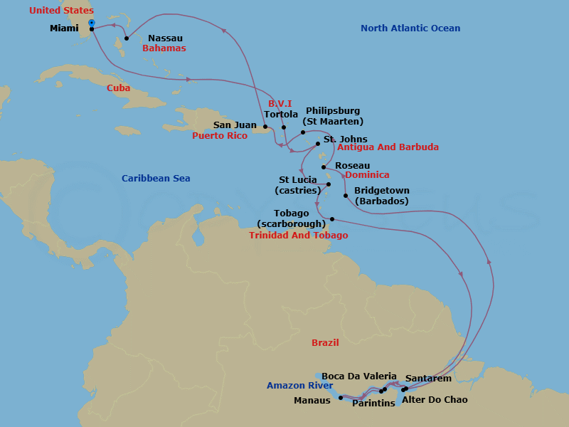 Itinerary map