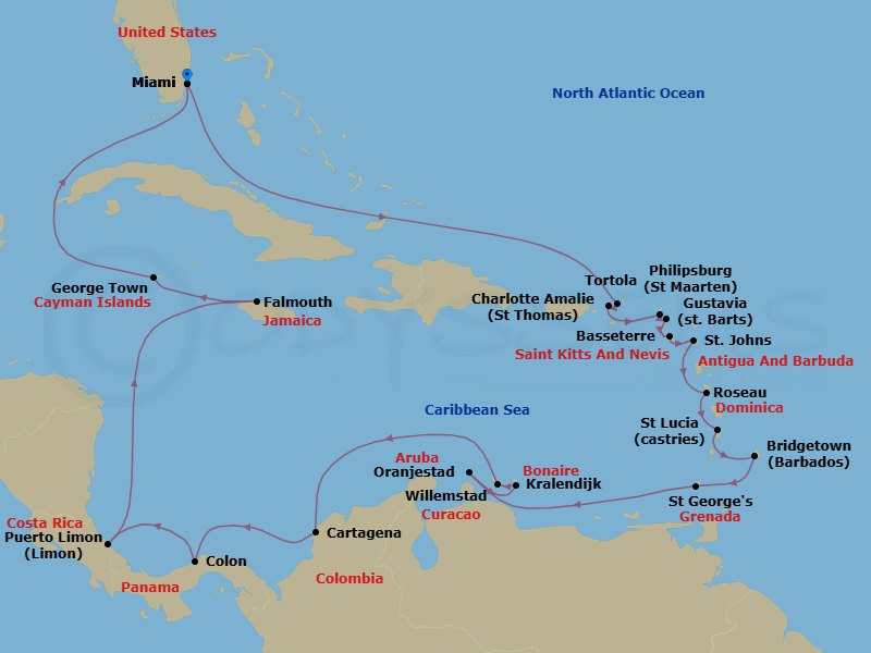 Itinerary map