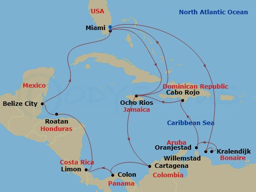Itinerary map