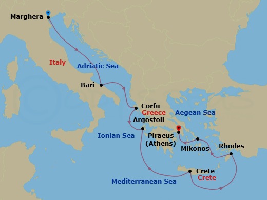 Itinerary map