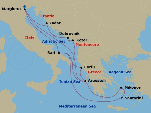 Itinerary map
