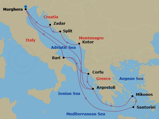 Itinerary map