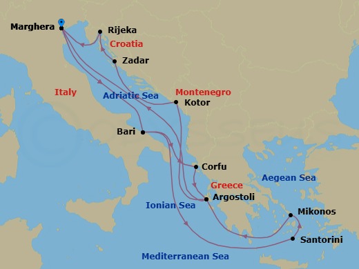 Itinerary map