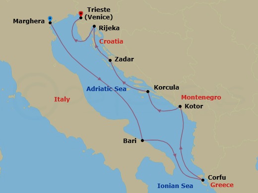 Itinerary map