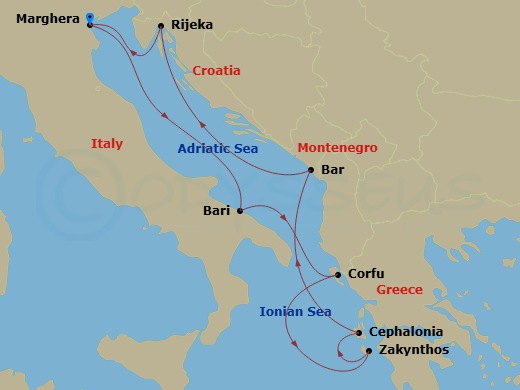 Itinerary map