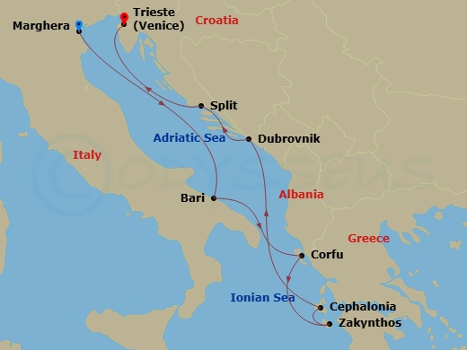 Itinerary map
