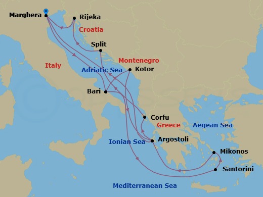Itinerary map